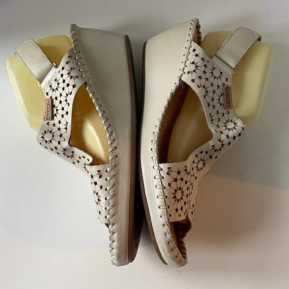 Pikolinos Womens Margarita White Slingbacks EUR 41